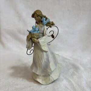 Angel Accents Angel 49325 Roman Inc. Figurine Friday's Child is Loving Birds Vtg